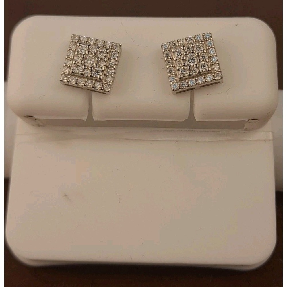 Moissanite 925 Square Pave Set Stud Earrings 1.0CT VVS D 114556 ZE0530
